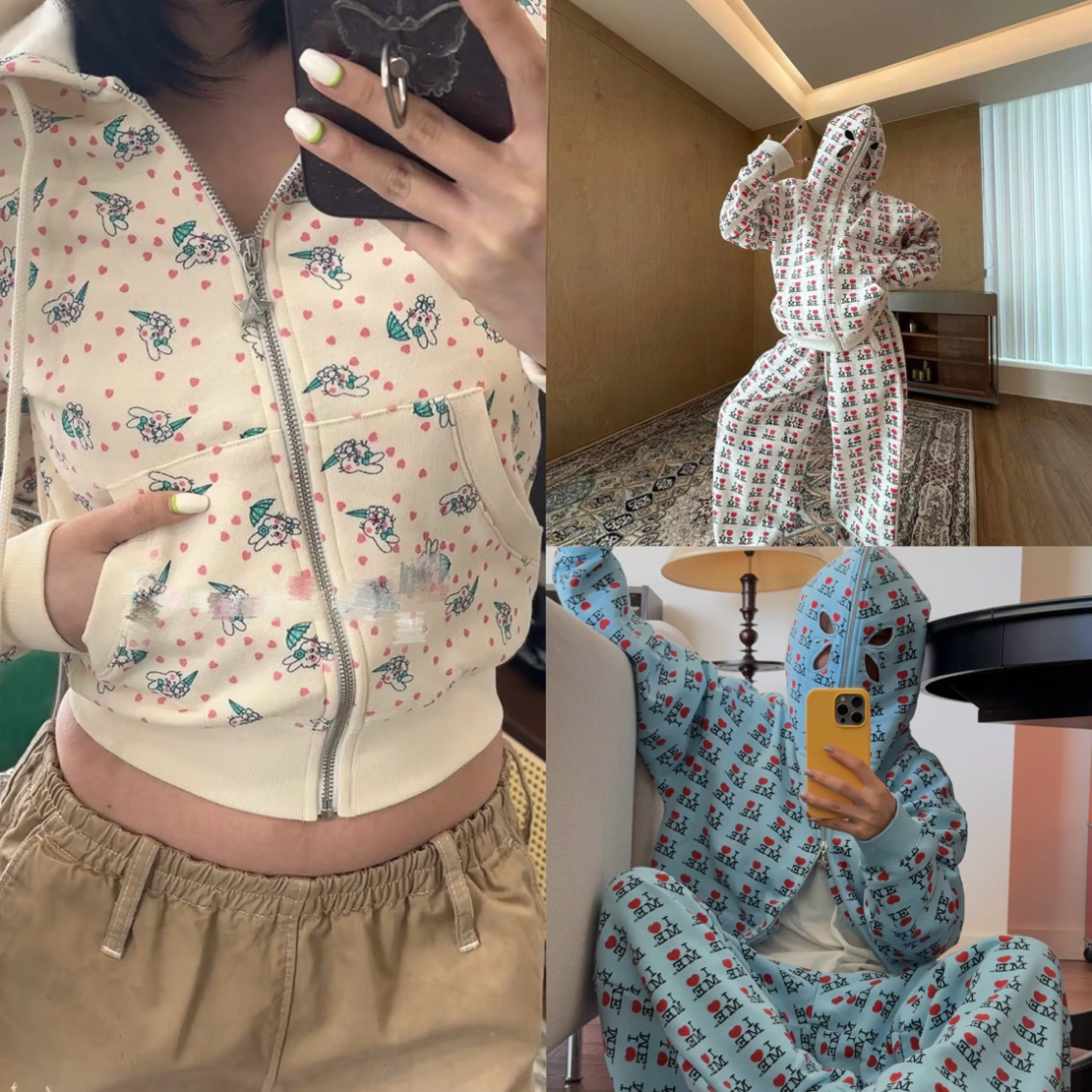 【新lunan】1折入原版印刷数据定制Ashley美式满印卫衣➕卫裤