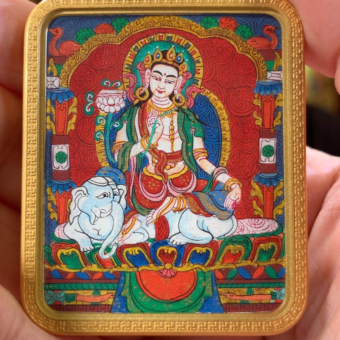 吊坠尼泊尔纯手绘唐卡普贤