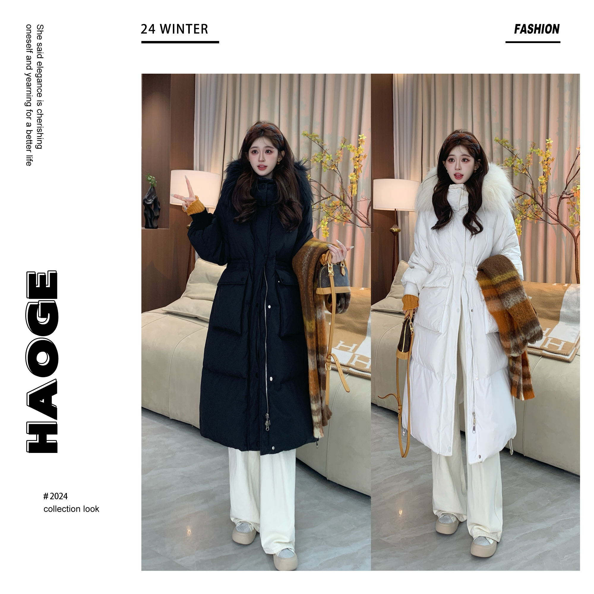 萱Xuan●大毛领D3YRF7198A‘’90白鸭绒羽绒服预