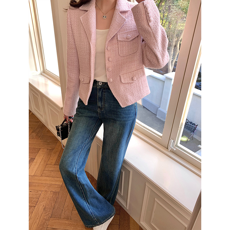 CHERI.Z一键拉腿显瘦 高级水洗感 优化腰臀直筒喇叭裤C25A17193J