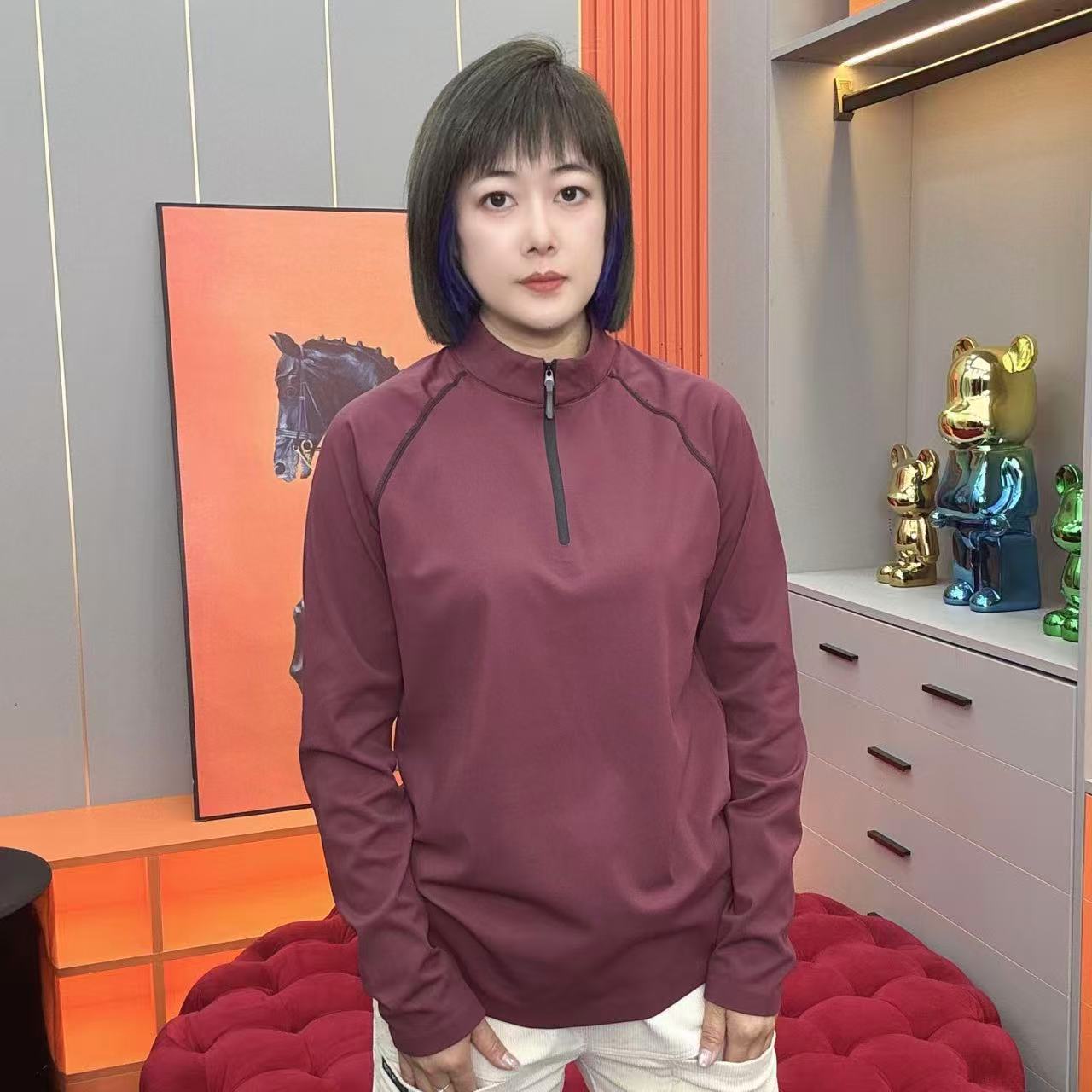  2025年秋季男士时尚百搭舒适净版立领拉链长袖T恤
