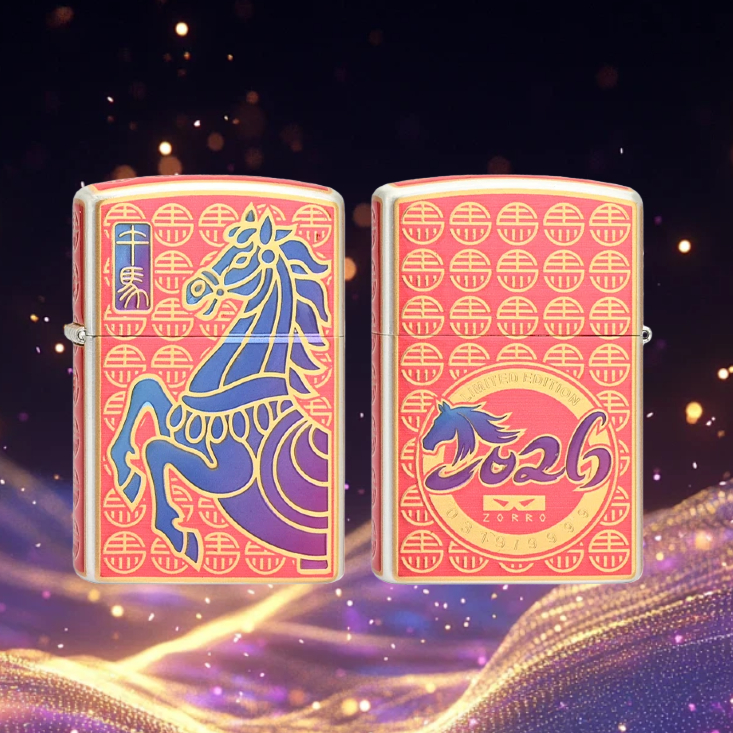 ZORRO  红禧福马无油打火机节日送男友个性创意礼物
