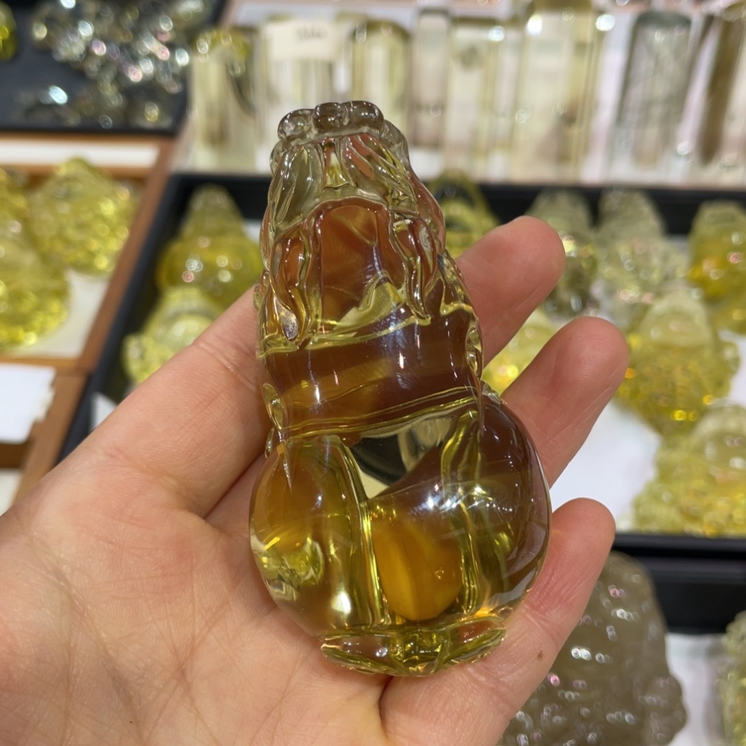 黄晶摆件未镶嵌老油黄貔貅