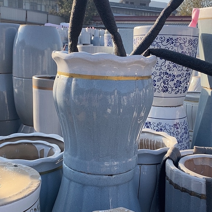 花口蓝南瓜大号口32高36福利