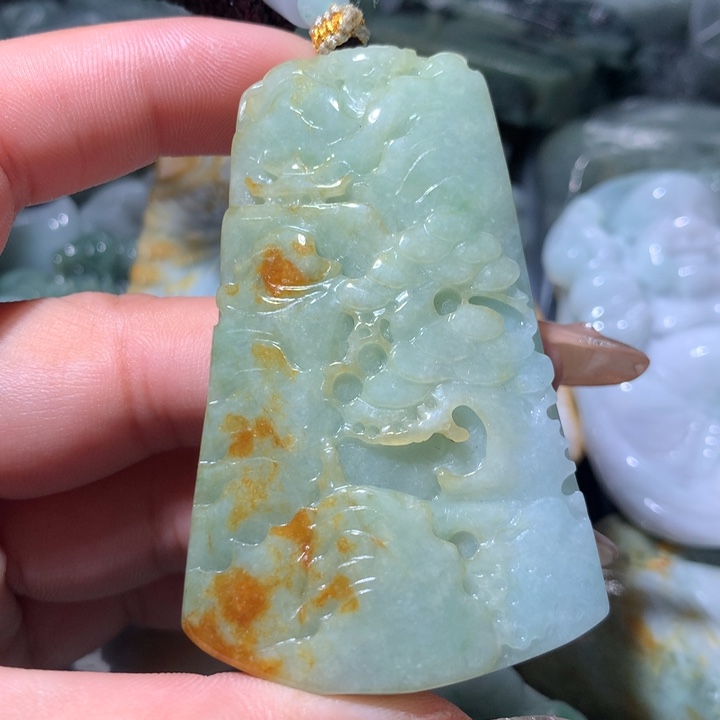 翡翠未镶嵌颈饰保真天然A货翡翠