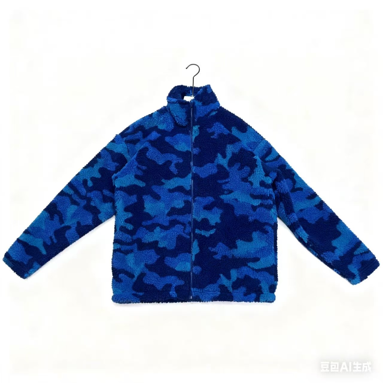1567加厚男女同款保暖迷彩印花秋冬摇粒绒外套立领
