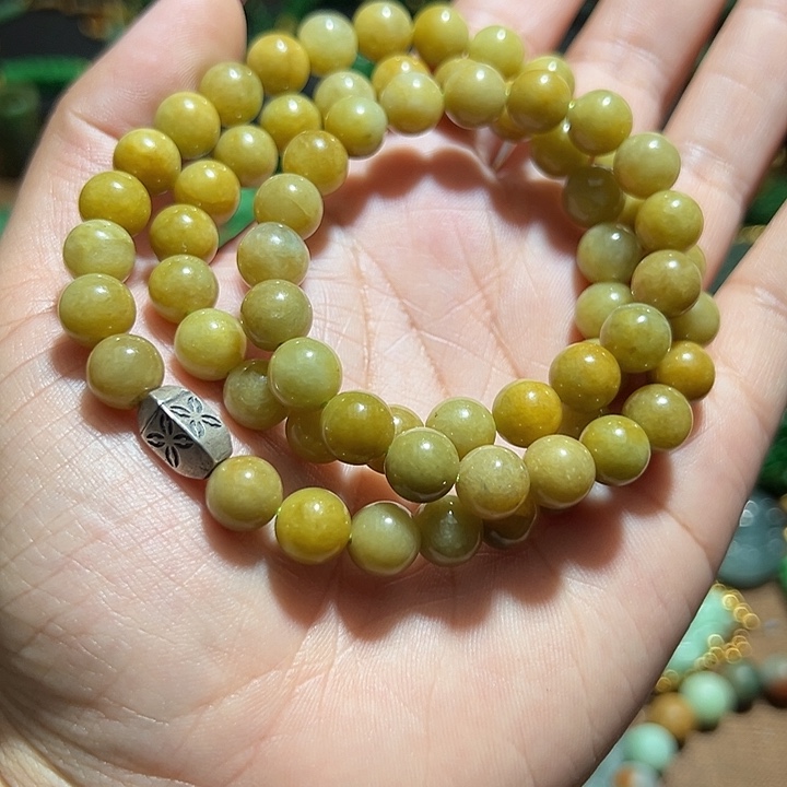 翡翠手串银S925镶嵌翡翠手串