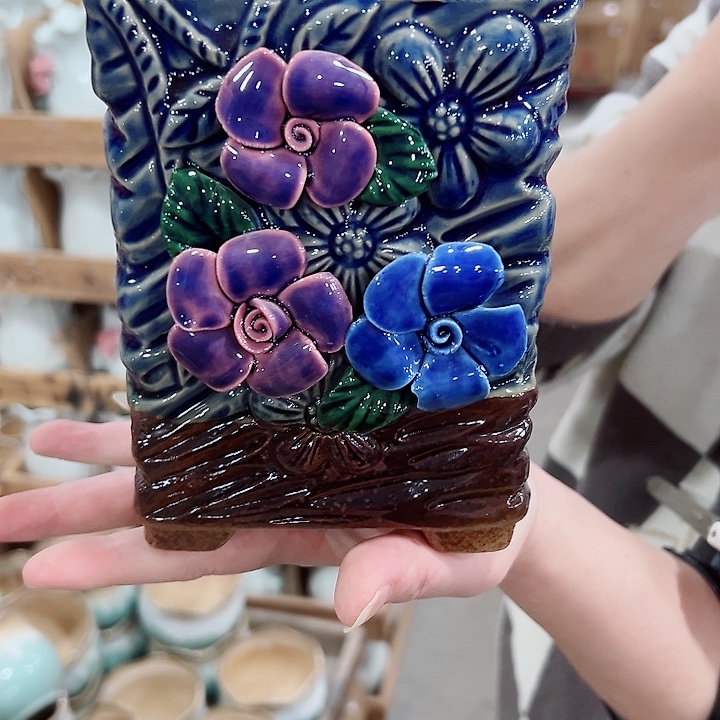 有孔.凑满10元发货多肉陶瓷花盆！