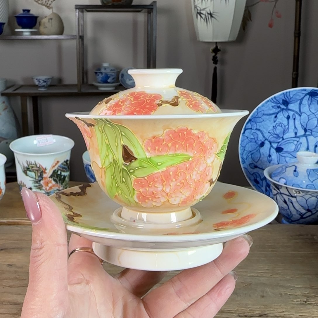 杯景德镇陶瓷柴烧多人