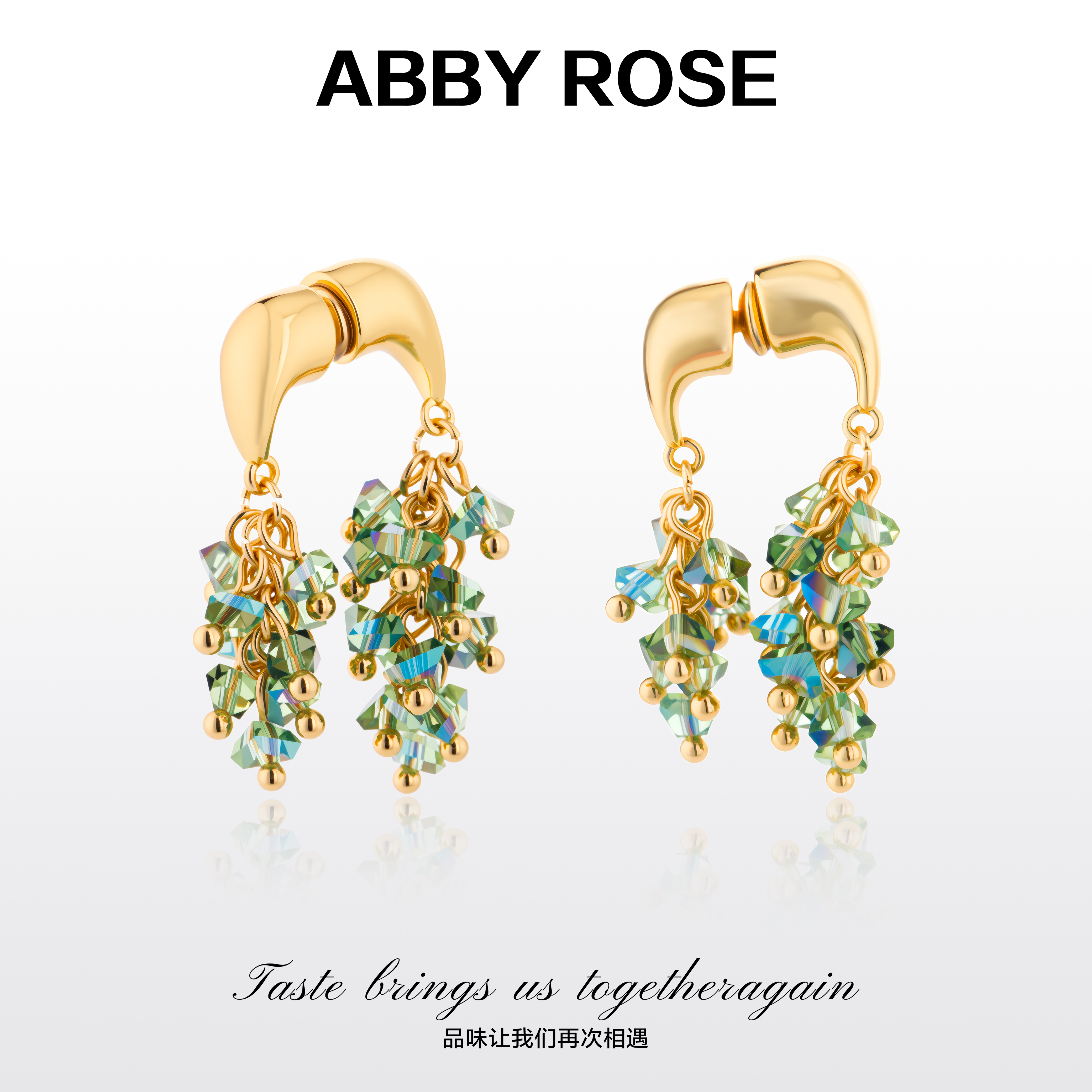 铜合金耳饰 ABBY ROSE 轻奢小众设计感流苏耳钉710B3