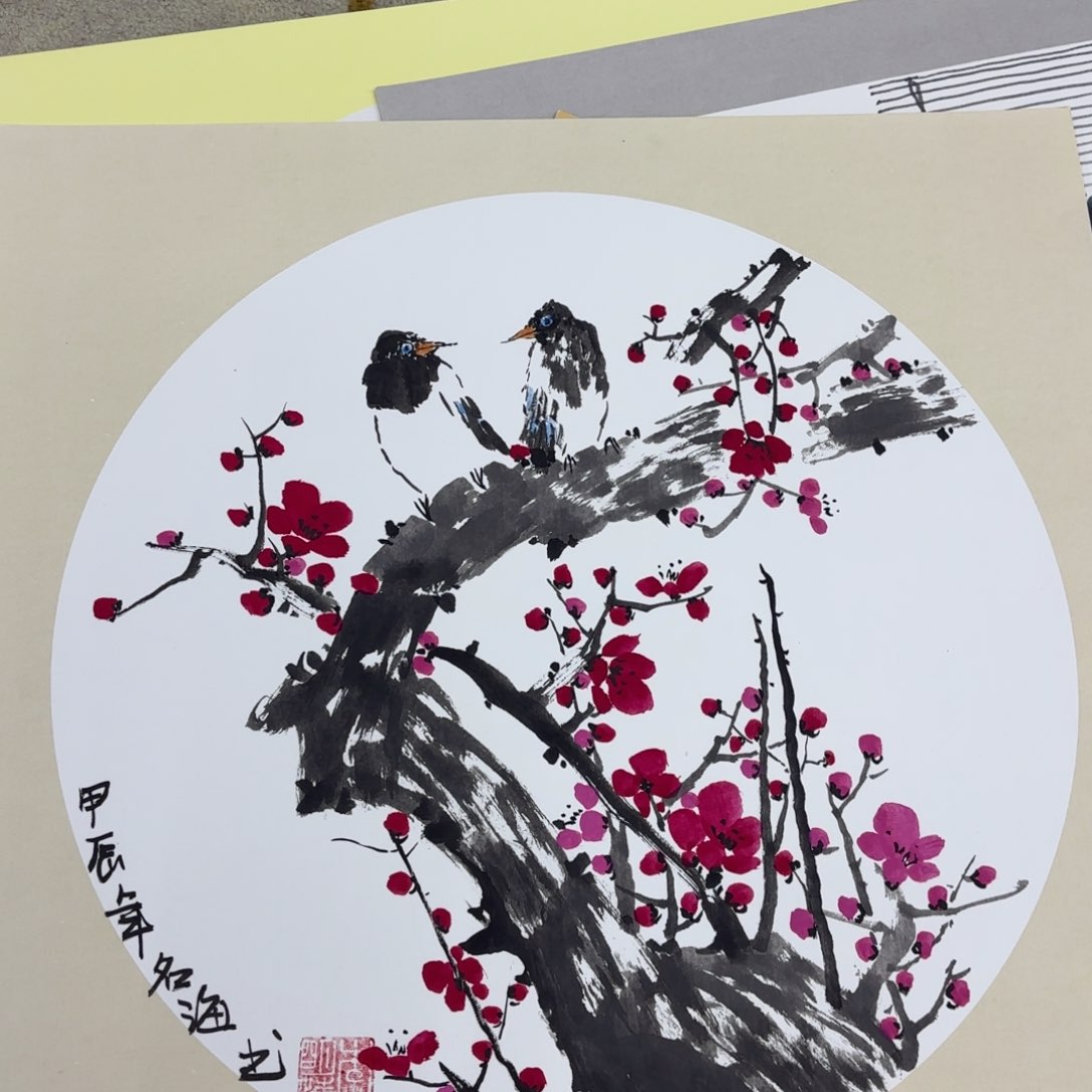 国画李名海斗方花鸟赵