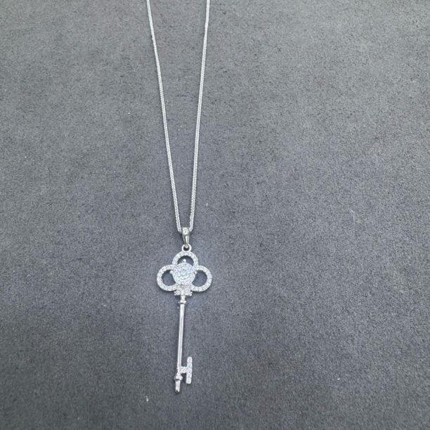坠链均925银 3172-银制钥匙吊坠烟花切一个38mm➕链子