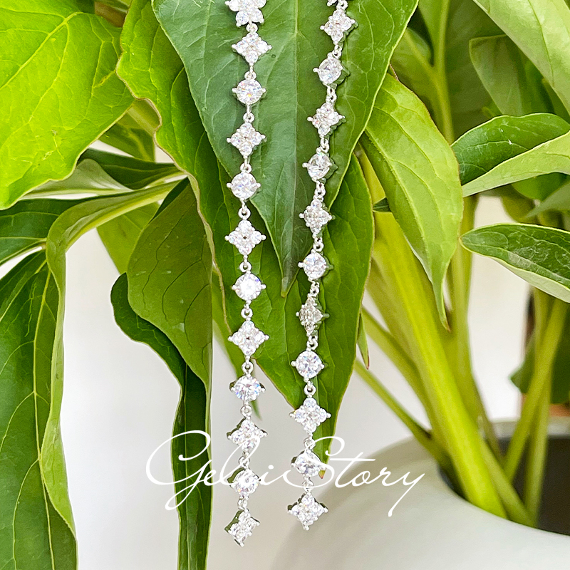 纯铜合成锆石耳饰 璀璨星辰系列星星耳钉银色 GL2162201