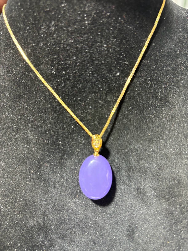 紫罗兰蛋面吊坠项链888888