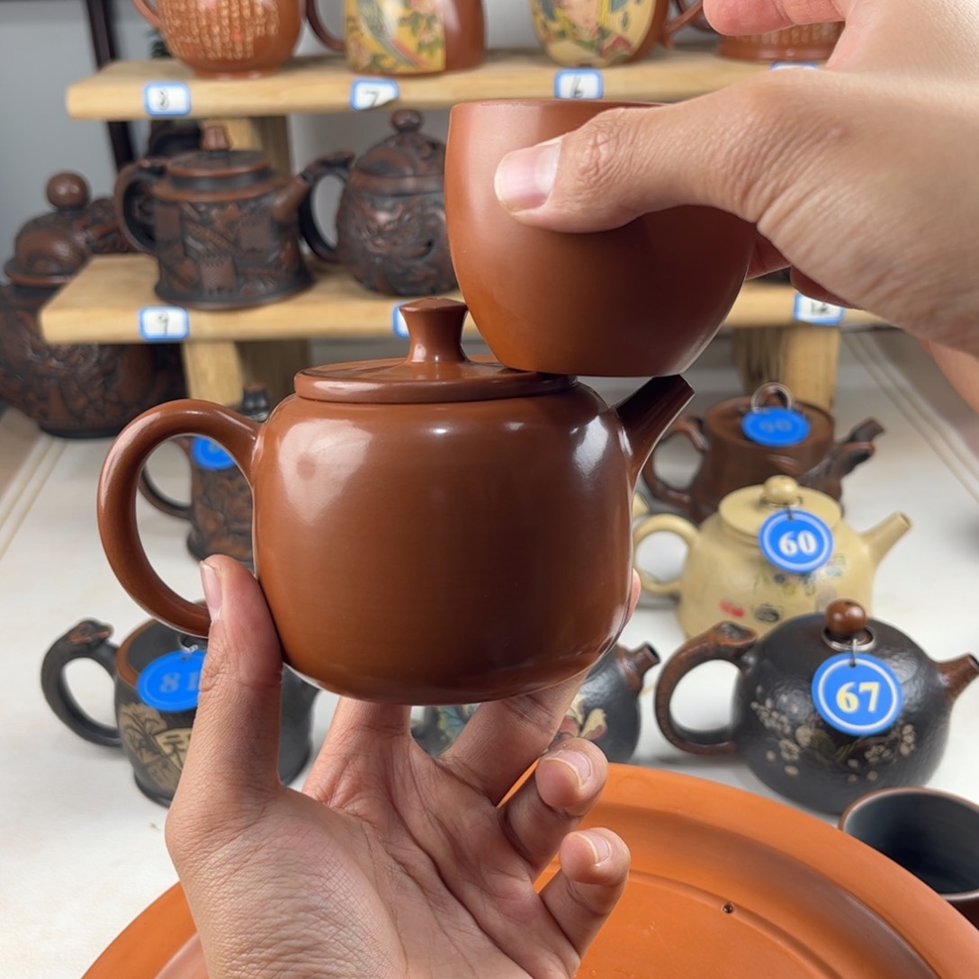壶220c建水紫陶全手工制作，老匠人传承手艺