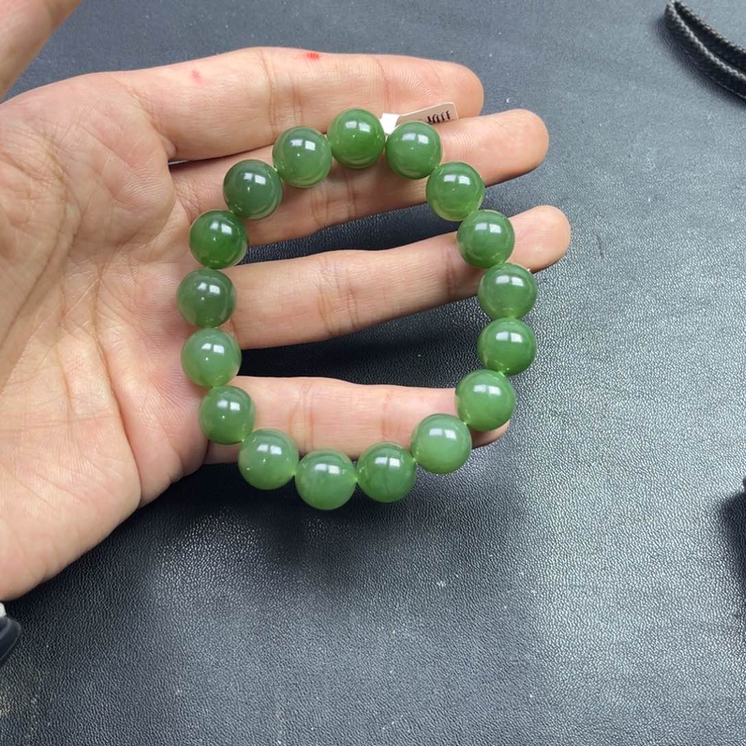 和田玉手链未镶嵌多样性拍一发一俄罗斯碧玉卡12无黑点