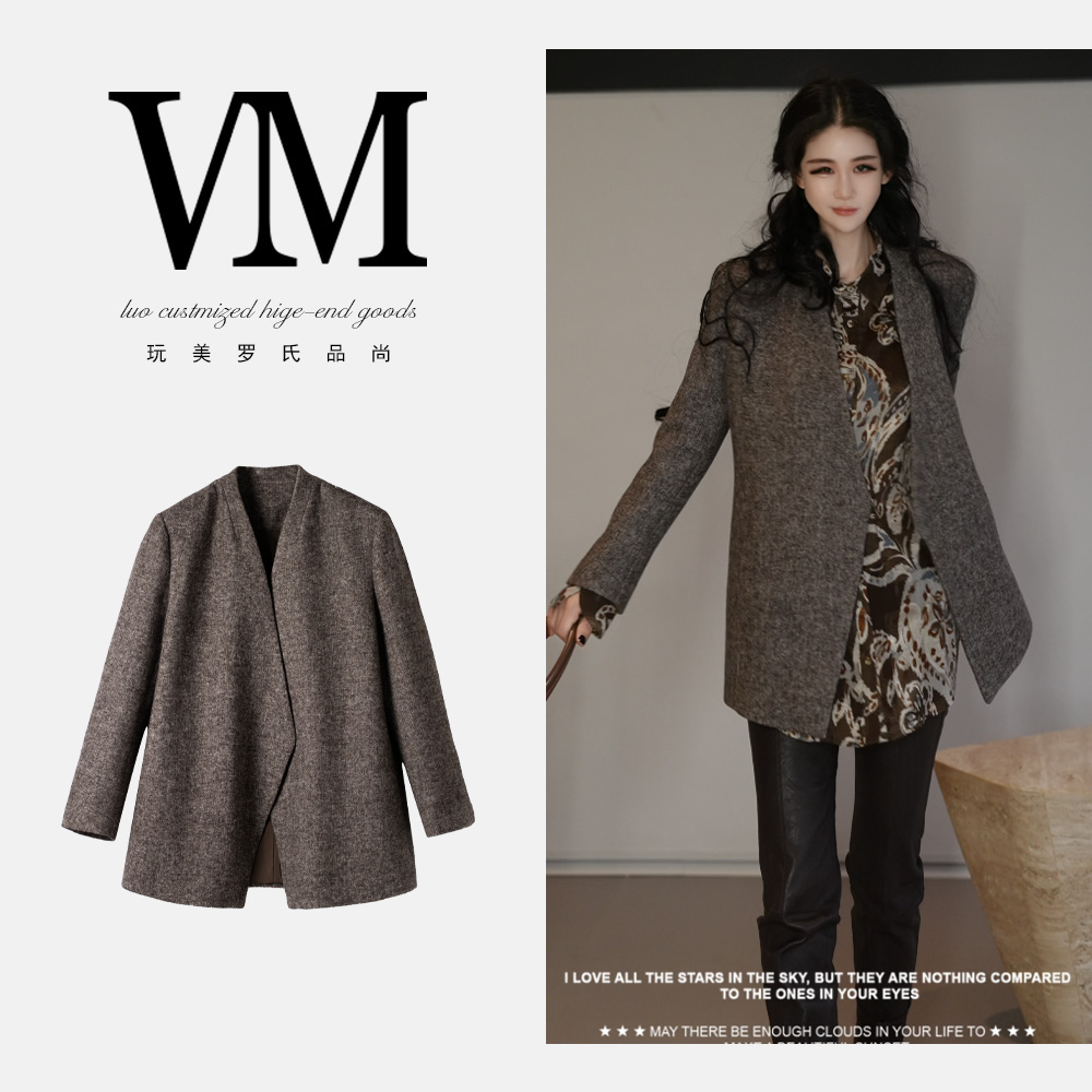 【纪落】羊毛外套 精品时尚舒适减龄HZW246118女款860g70cm