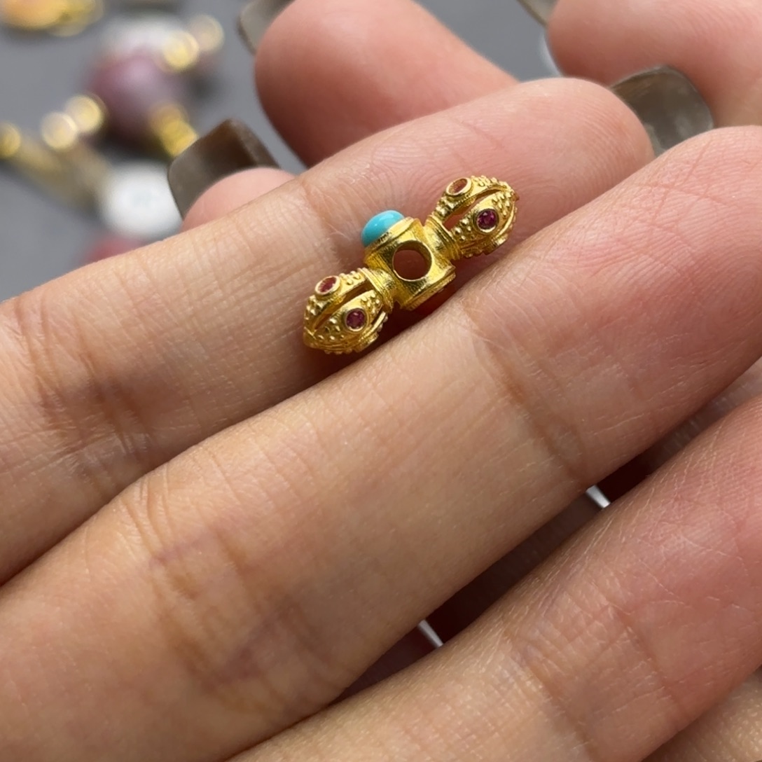 玛瑙/玉髓未镶嵌文玩配饰银 金刚杵