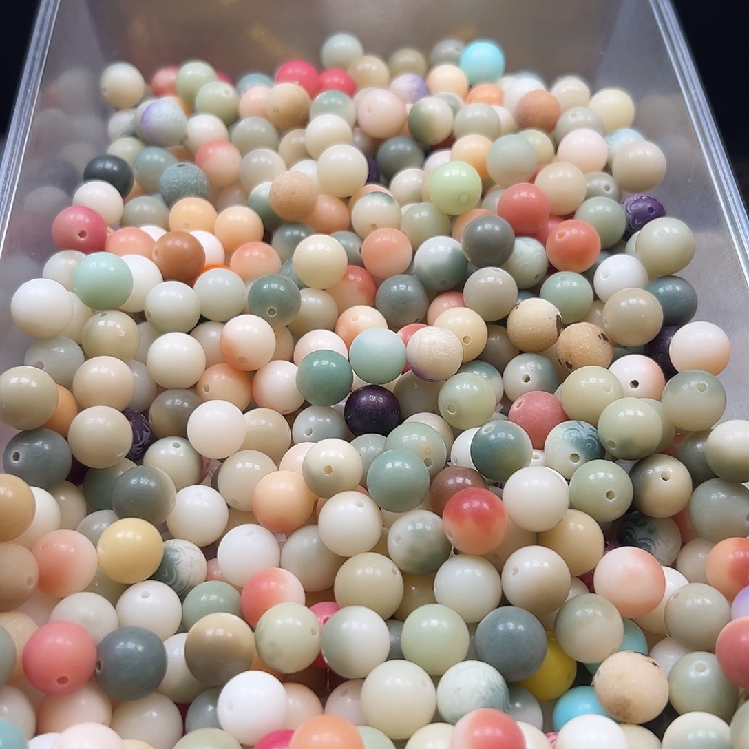 菩提根/象牙果手串微瑕多宝圆混150颗