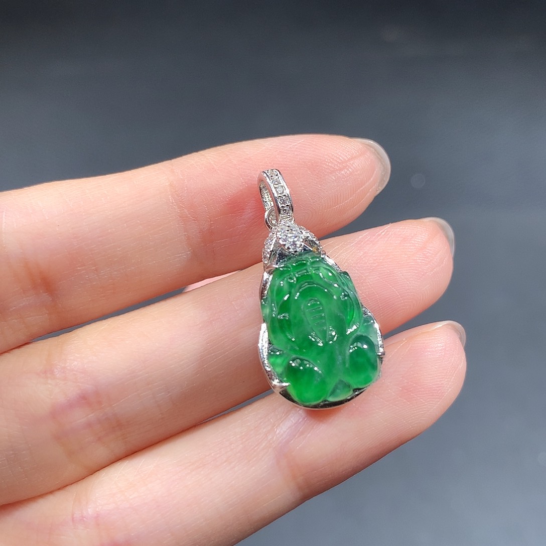 银S925镶嵌戒指翡翠翡翠