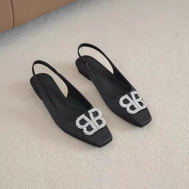 2025夏季新款气质单鞋水钻一字带后空D6-2732