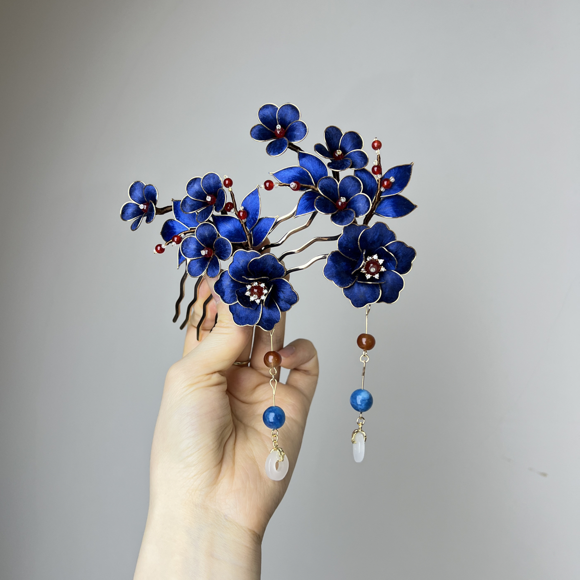 纯手工非遗绒花掐丝复古掐丝发簪 No退No换 簪子发饰日常佩戴簪发