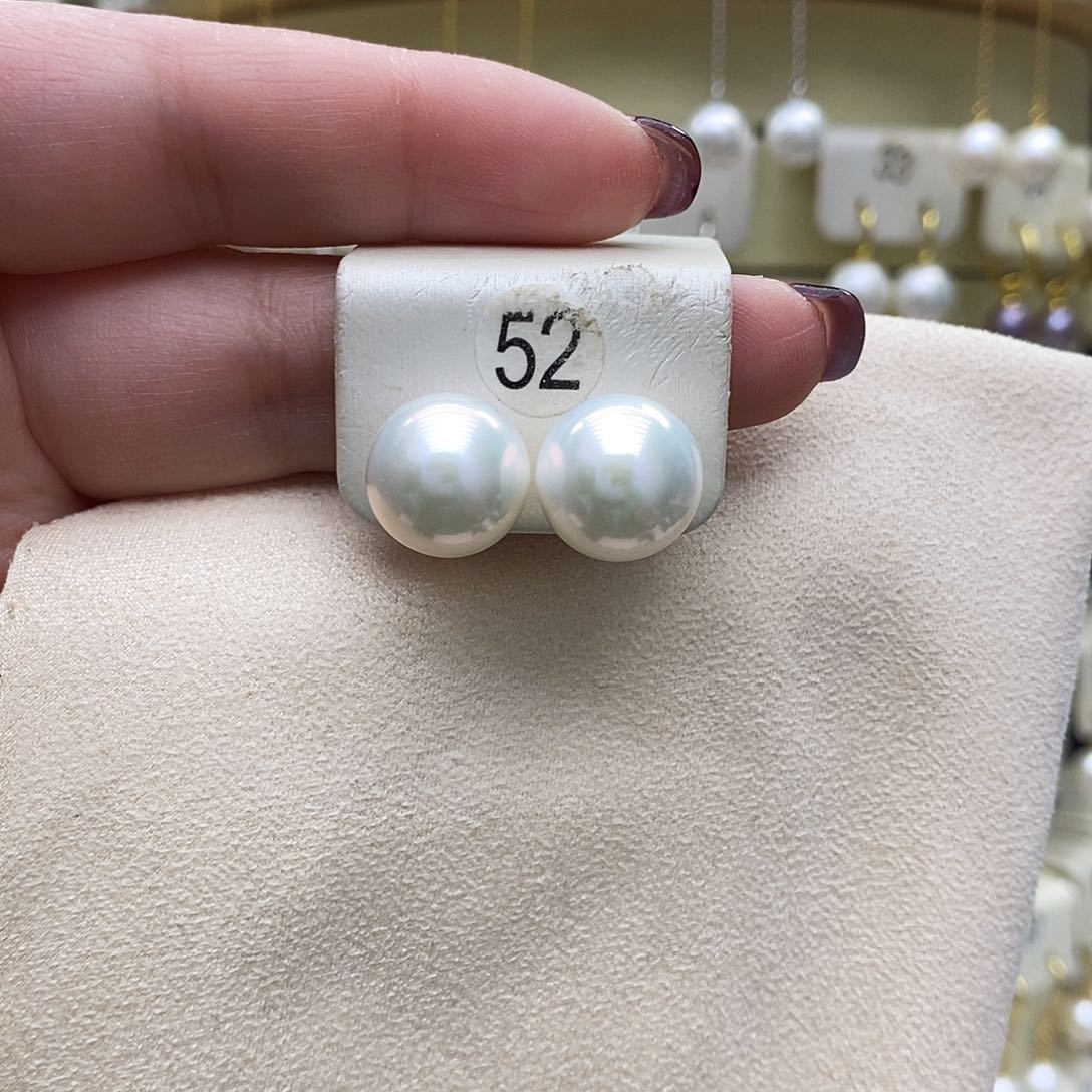 淡水珍珠耳饰18K金镶嵌