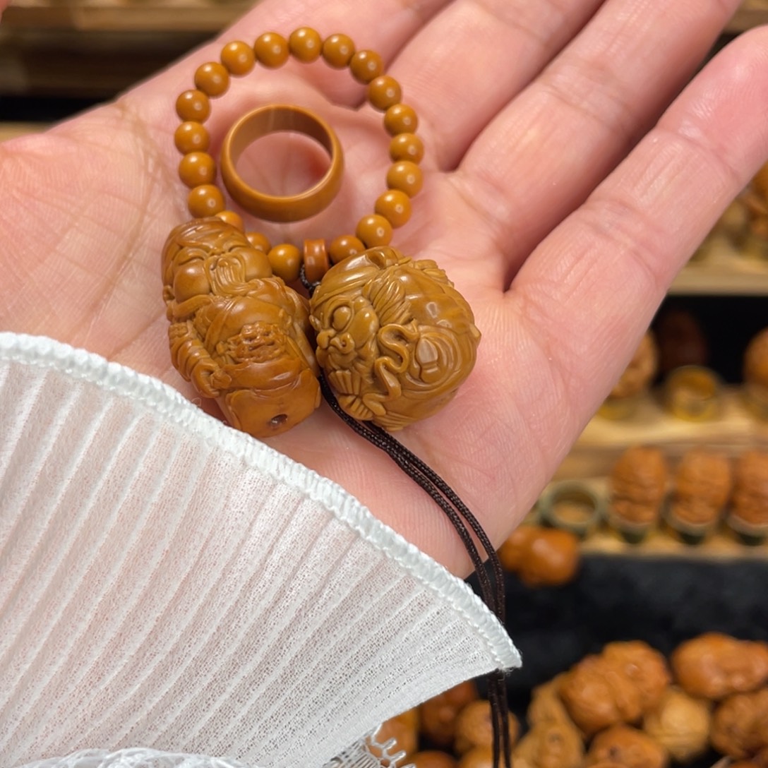 香***神橄榄核手串/手链关公➕钟馗➕素跑环