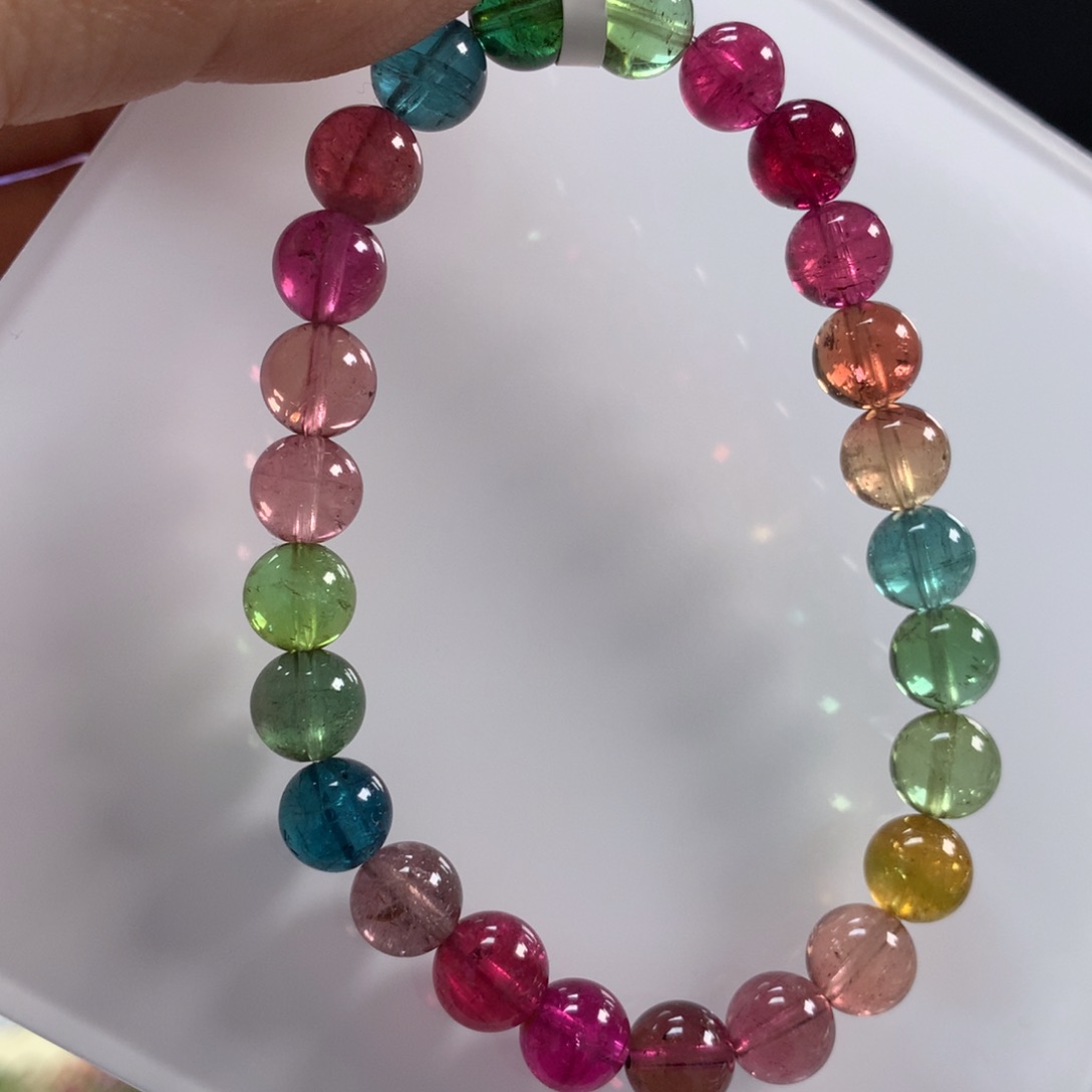 碧玺手链未镶嵌7.8毫米左右