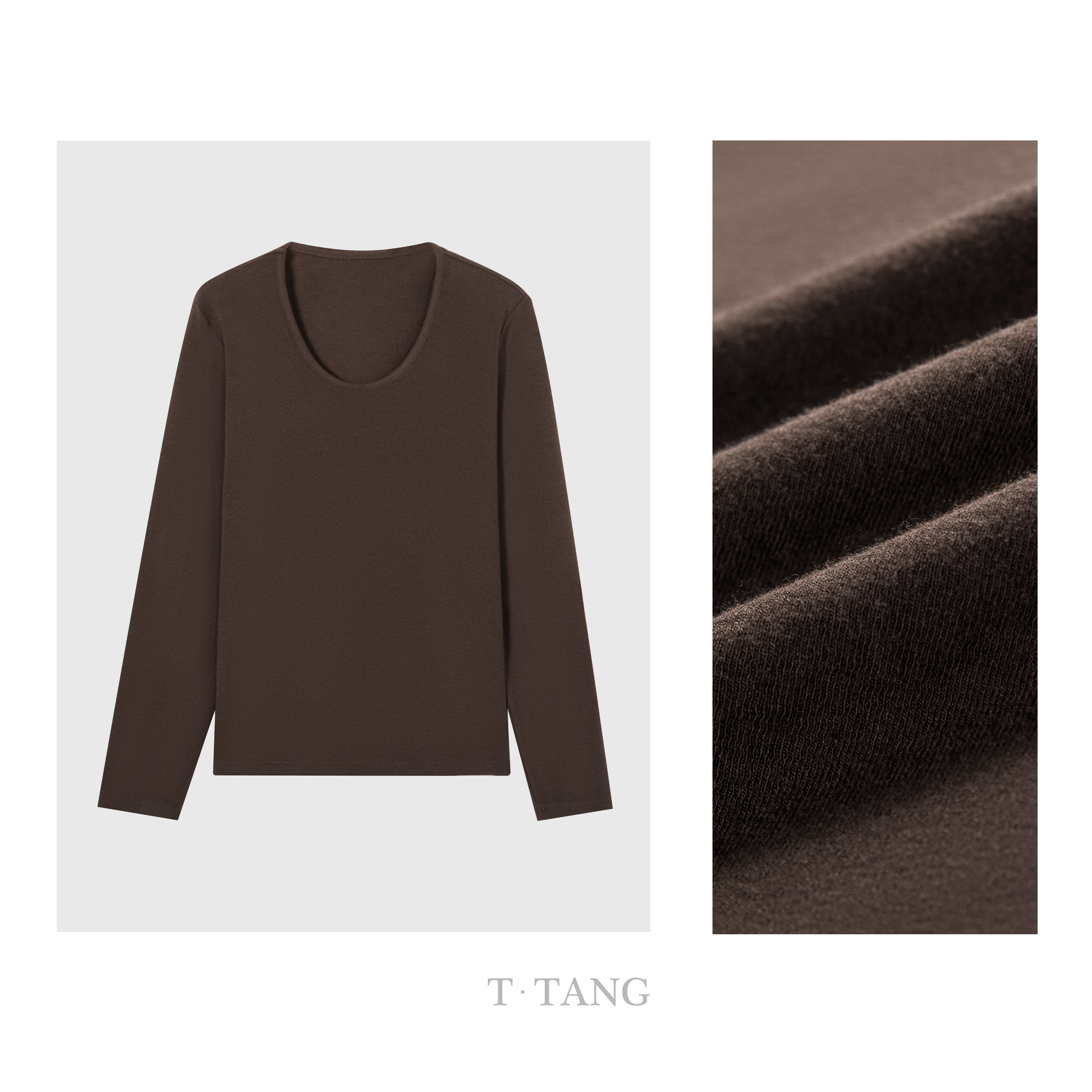 FL秋季260g精品螺纹棉亲肤舒适时尚女士显瘦U领打底衫【7215】55