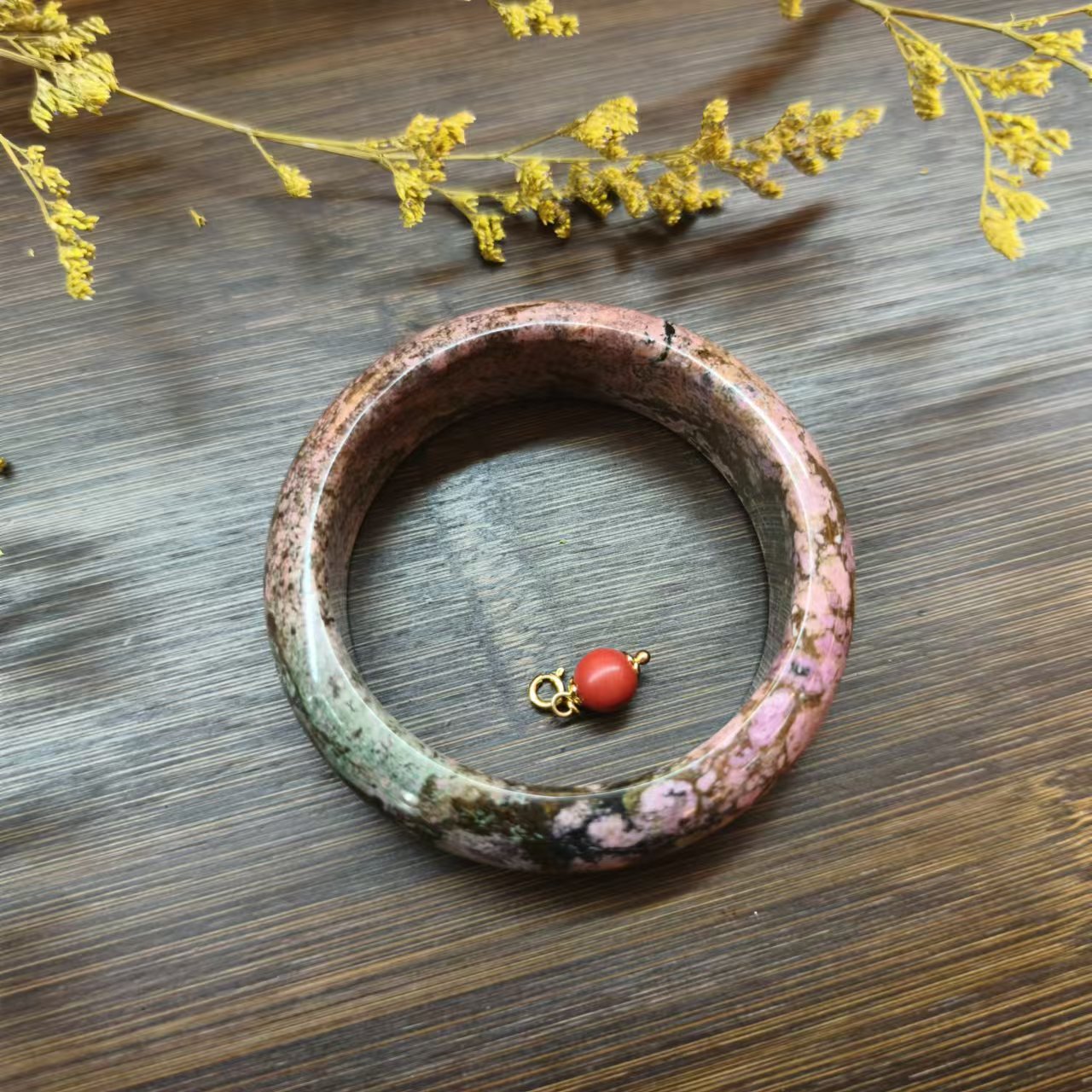  SJL樱花粉手镯（备注圈口）【多样性发货】k24-490