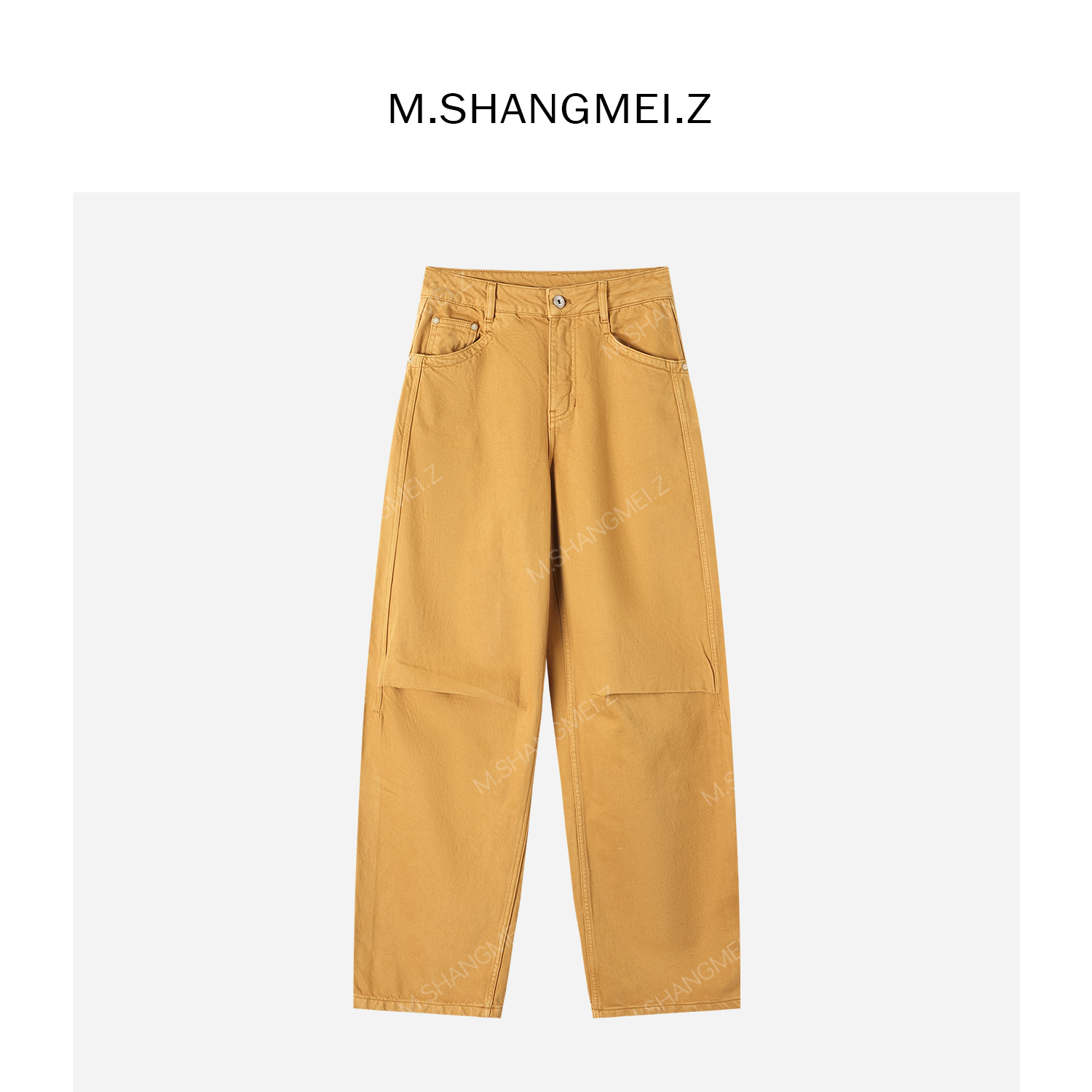 M.SHANGMEI.Z/沐熙【绝色】美大哥洗水立体剪裁弯刀牛仔裤X10A2175