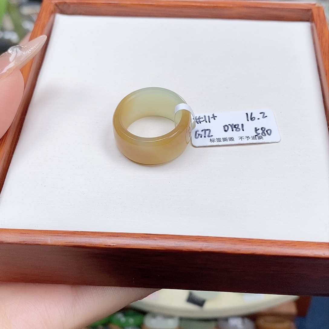 和田玉戒指未镶嵌棉****专拍16-16.4