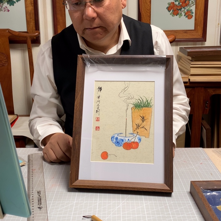 纸本手绘字画定制摆台