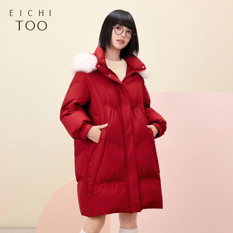 A爱居兔时尚连帽羽绒服冬季新款新年氛围感羽绒服EWRAJ4P034A