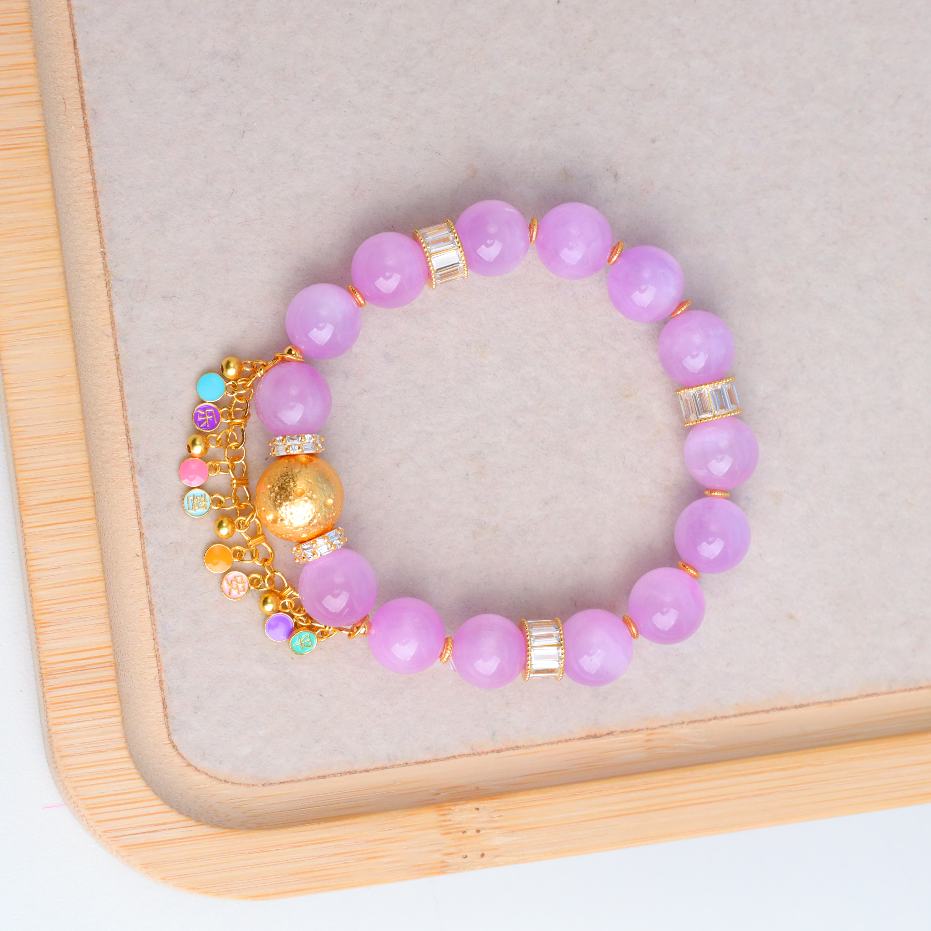 【琪琪珠宝】优雅紫锂辉卡通设计款手串