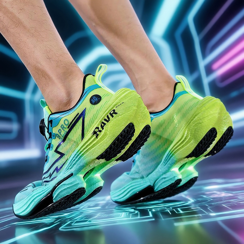 LIN赤兔9por皮面纽扣版心跳夜光专业跑步鞋运动碳板竞速软底潮鞋