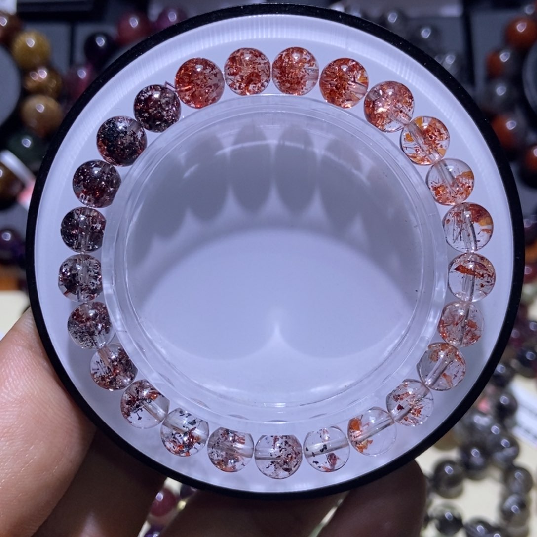 水晶手串未镶嵌渐变金草莓