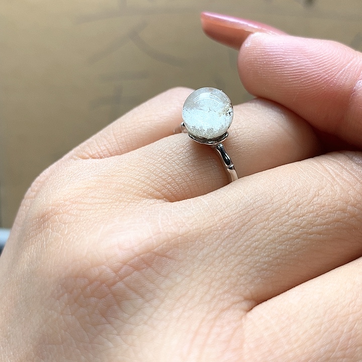 水晶水晶戒指银S925镶嵌