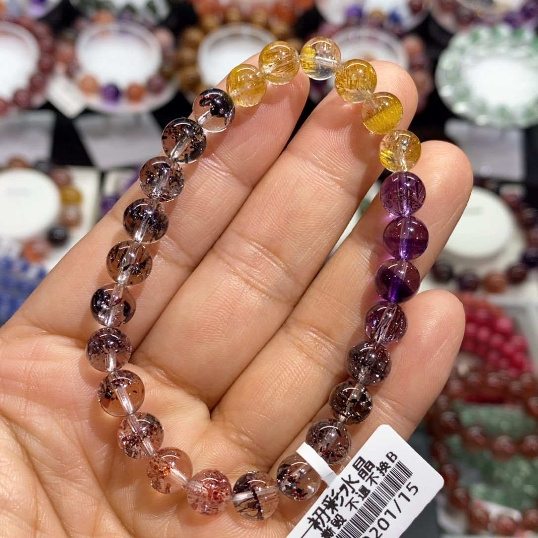 水晶手串未镶嵌渐变超七