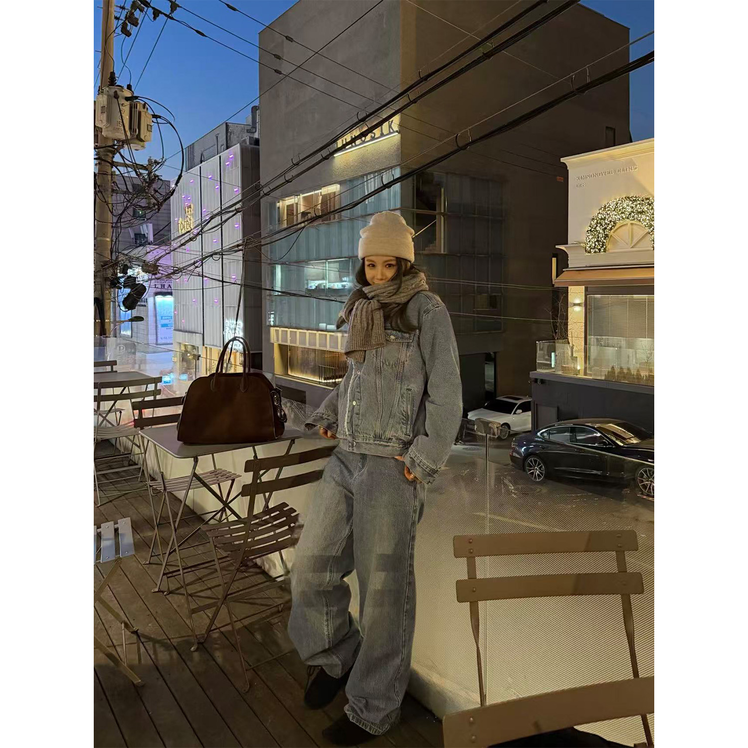 DYANGJUN圣诞限定【蓝调漫步】百搭宽松休闲牛仔裤女