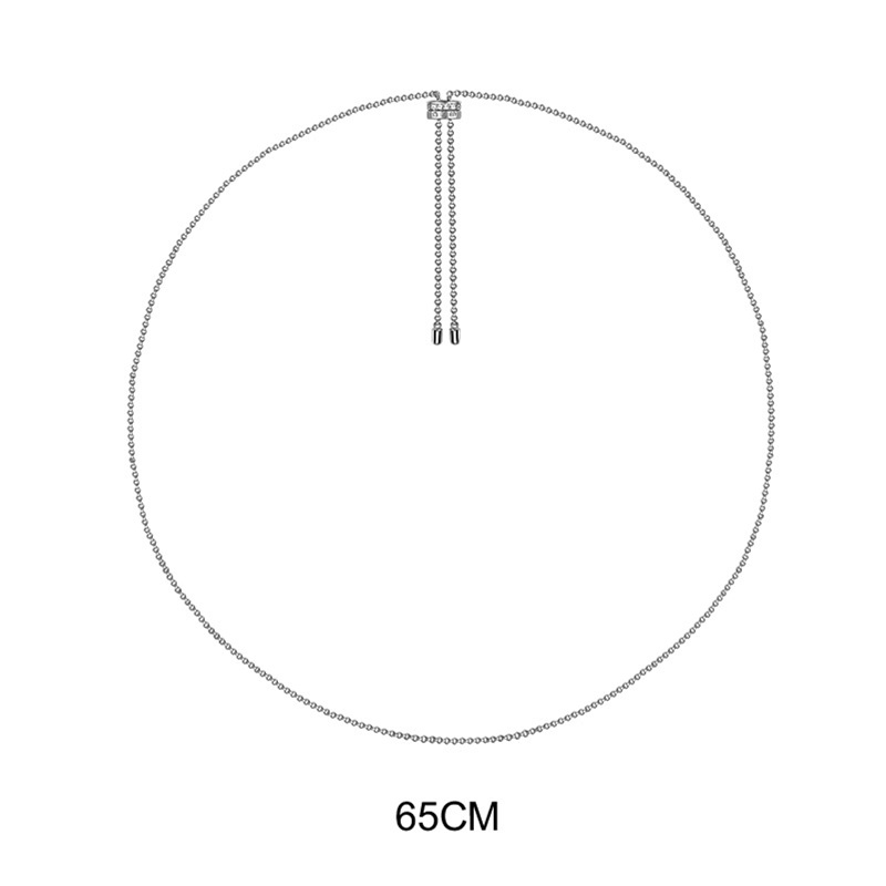 APM Monaco 链子925银合成锆石 可调节链条项链深灰色银AC5506XBR
