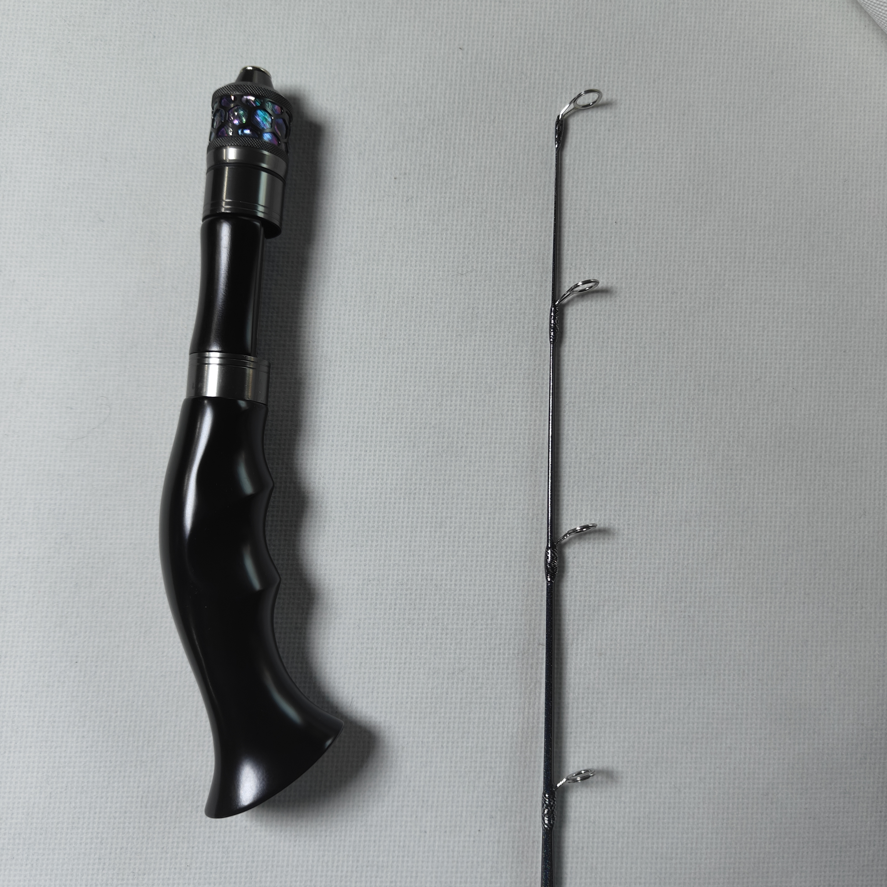 文兴黑檀木二代大元扁稍竿稍冰钓竿