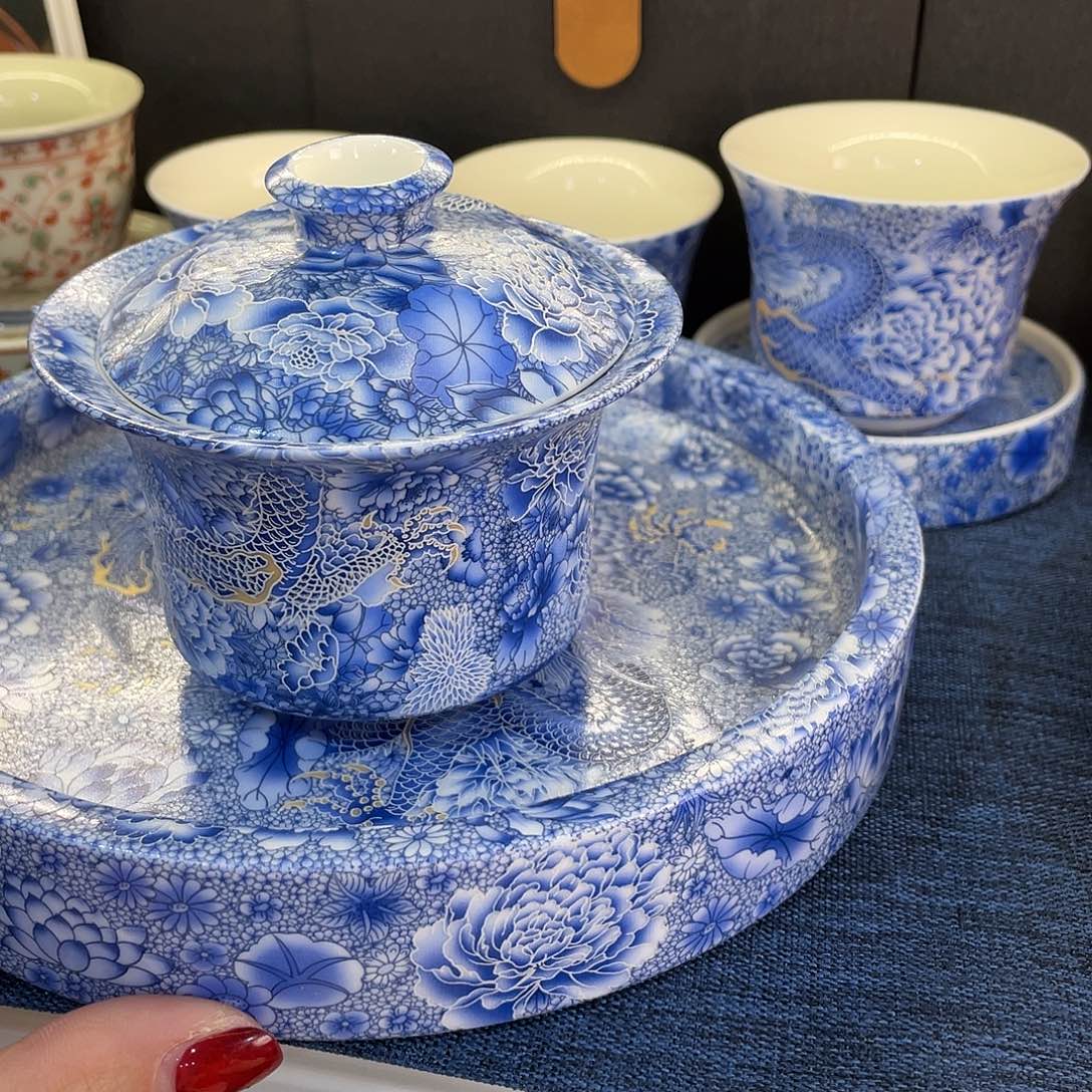 陶景德陶瓷盖碗茶具