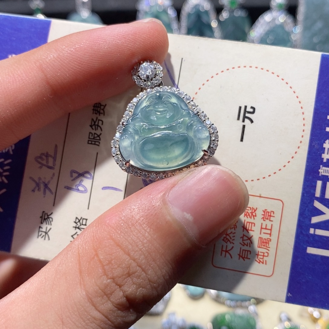 翡翠银S925镶嵌颈饰翡翠