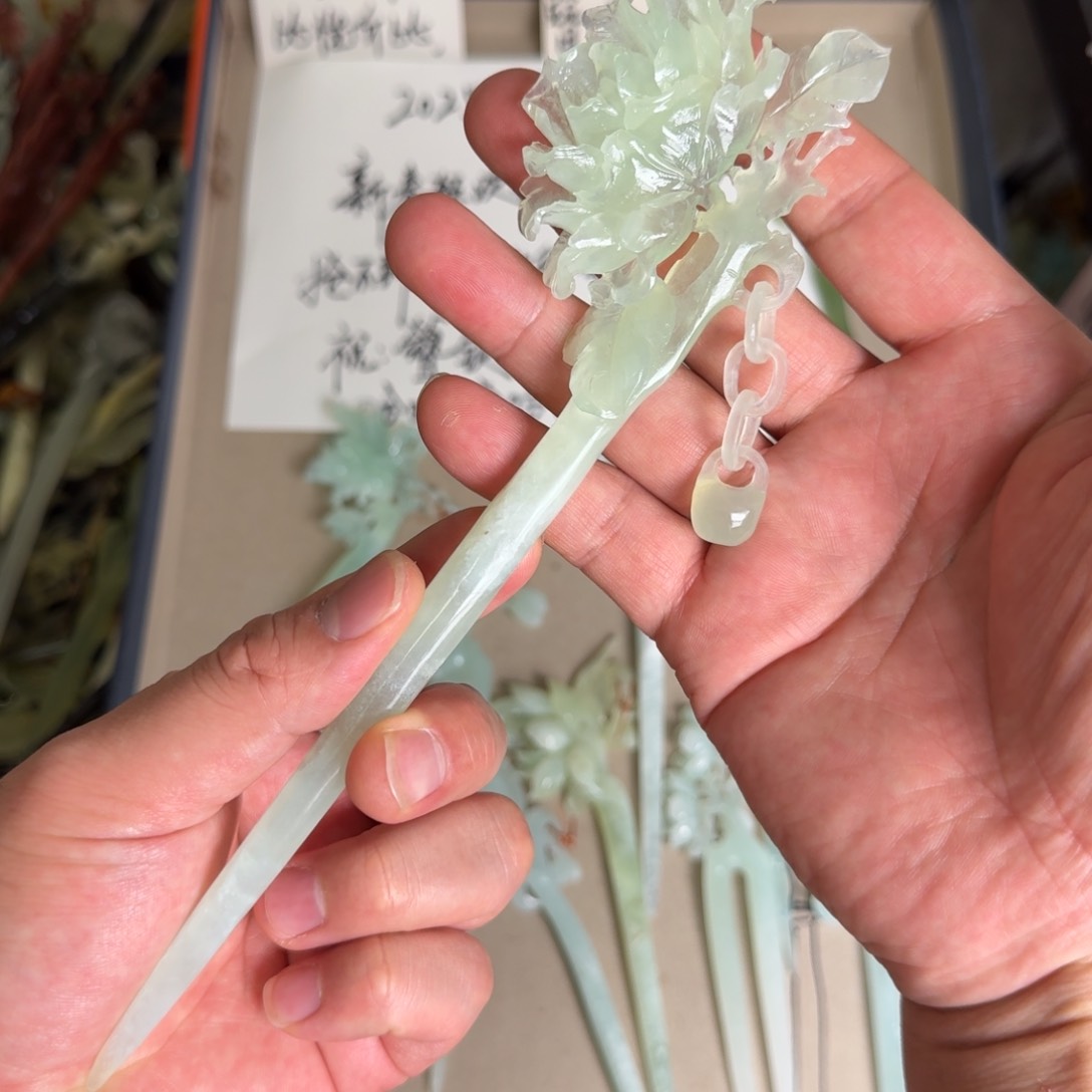 岫玉发饰未镶嵌明君玉簪贼拉好看