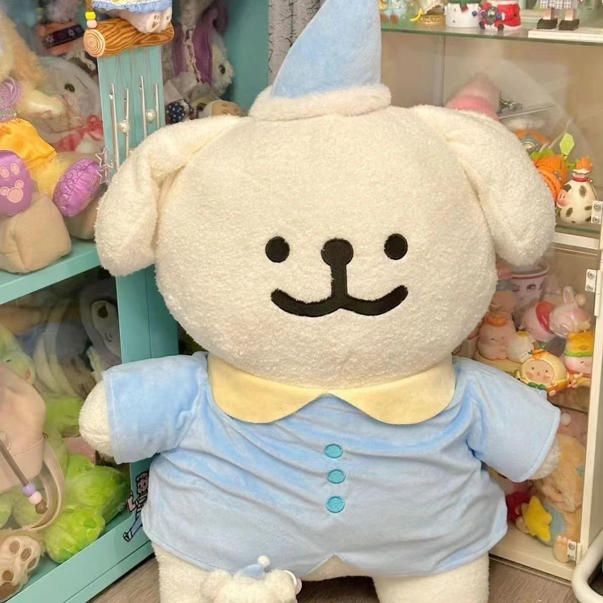 线条小狗毛绒玩具公仔睡衣玩偶软萌布娃送女生日礼物 M