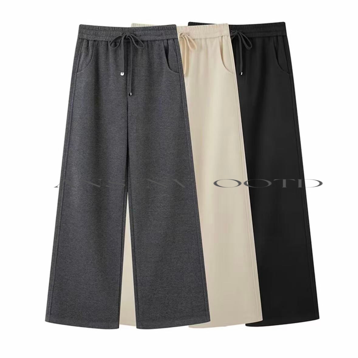 【MM商场服饰】女装2025冬季新款时尚休闲直筒弯刀阔腿裤2551