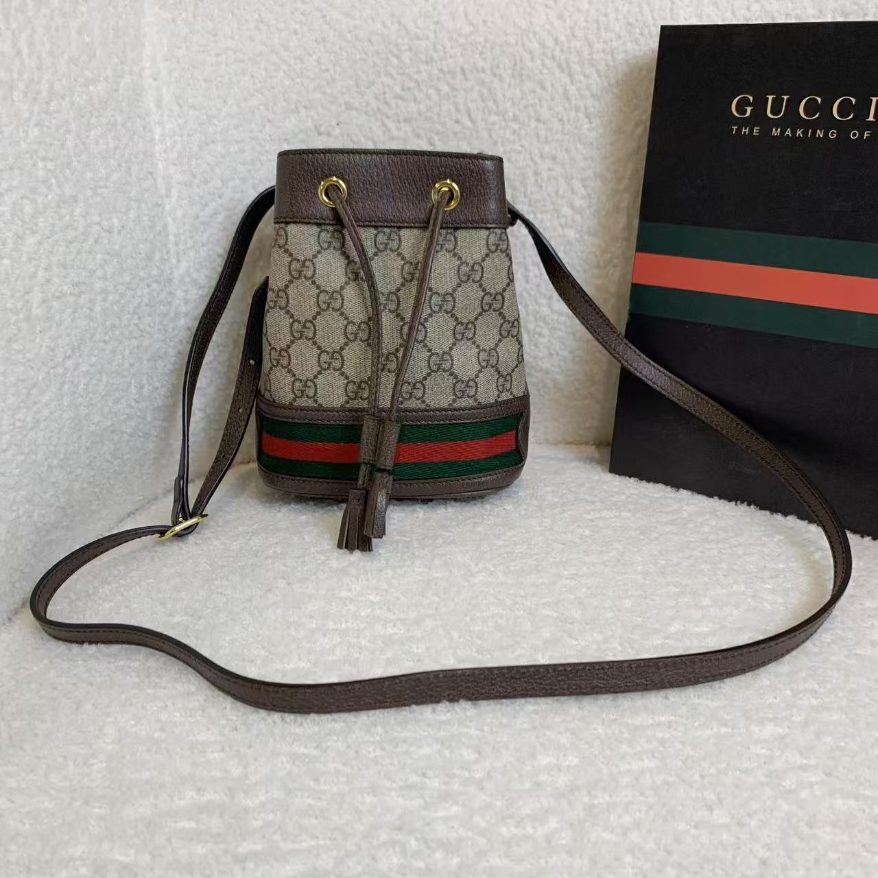99新 GUCCI/古驰 壹臻/老花op mini水桶包/67504051