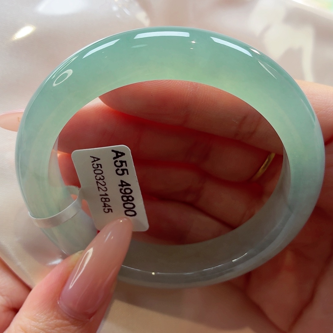 翡翠未镶嵌手镯22（14号）胶光感力推